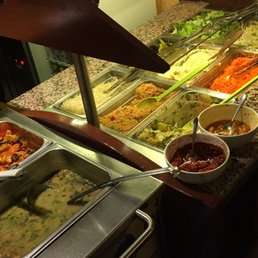 Inexpensive for Stockholm - ca. 14€ for all you can eat vegetarian buffet. Buffet is small but has great selection. Seasoned very well.