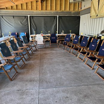 Cape Cod Coffee - rows of folding chairs in a warehouse - Coffee & Tea Near Me - Mashpee, Massachusetts
