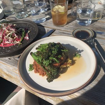 The Plot - Left: Crab Cakes, Right: Polenta and Chorizo - Vegan Near Me - Oceanside, California