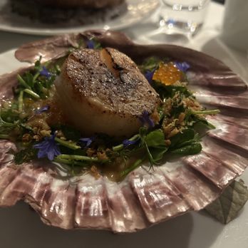 Foray - Binchotan Roasted Mano de Leon Scallop - New American Near Me - Carmel-by-the-Sea, California Foray - Binchotan Roasted Mano de Leon Scallop - New American Near Me - Carmel-by-the-Sea, California