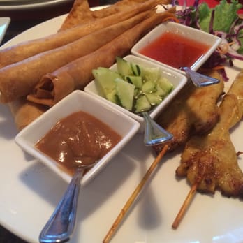 Thai Time - Sampler platter with three delicious sauces - Thai Near Me - El Cajon, California Thai Time - Sampler platter with three delicious sauces - Thai Near Me - El Cajon, California