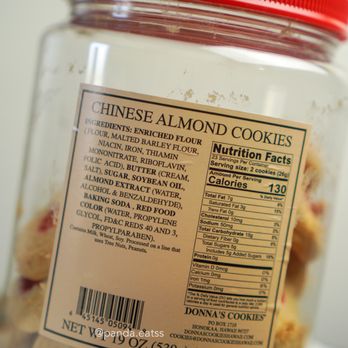 Donna's Cookies - Almond Cookies label - Bakeries Near Me - Paauilo, Hawaii