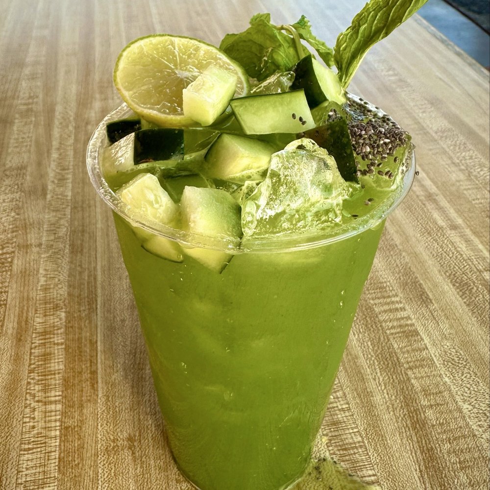 Cucumber mint fresh made juice. Cucumber mint fresh made juice.