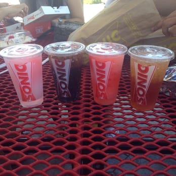 Sonic Drive-In - L-R: cotton candy slush, dr. pepper, lemonberry, raspberry ice tea - Burgers Near Me - Hayward, California