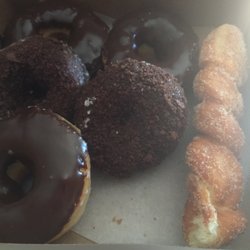 Rise Southern Biscuits & Righteous Chicken - Chocolate glazed, chocolate chocolate and cinnamon twist.