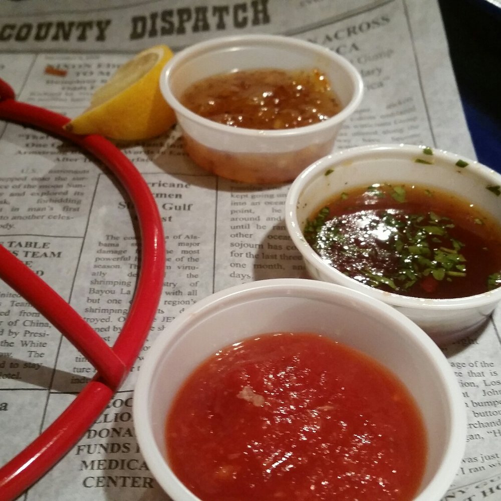Bubba Gump Shrimp - Shrimper's Heaven dipping sauces - Seafood Near Me - Orlando, Florida