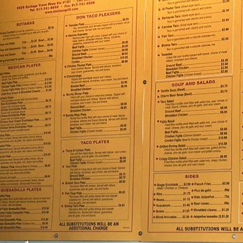 Don Taco - Prices are a little higher than on the web page. - Mexican Near Me - Fort Worth, Texas