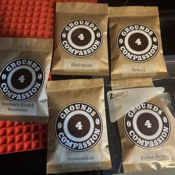 Grounds 4 Compassion - four packets of ground coffee - Coffee & Tea Near Me - Bethany, Oklahoma