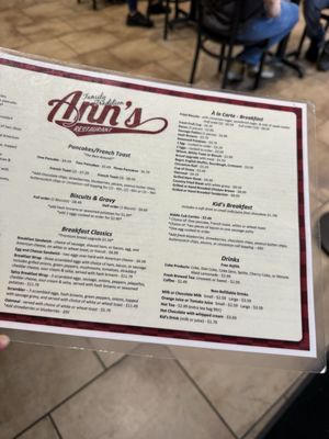 Menu photo 2 Ann's Restaurant Franklin, IN Menu photo 2 Ann's Restaurant Franklin, IN