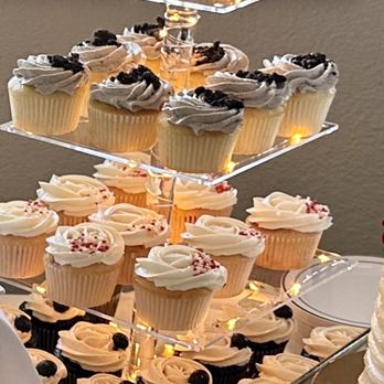 Sugar Dot Bake Shop - Strawberry w/vanilla frosting, Chocolate w/espresso, Coconut w/coconut, Vanilla w/cookies and cream - Desserts Near Me Sugar Dot Bake Shop - Strawberry w/vanilla frosting, Chocolate w/espresso, Coconut w/coconut, Vanilla w/cookies and cream - Desserts Near Me