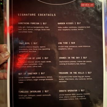 SEVEN:45 - Menu - Speakeasies Near Me - Las Vegas, Nevada SEVEN:45 - Menu - Speakeasies Near Me - Las Vegas, Nevada