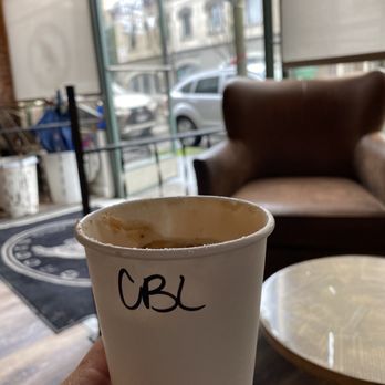 Crooks Coffee - Crème brûlée latte in the indoor seating area. - Coffee & Tea Near Me - Santa Rosa, California