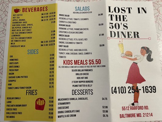 Menu photo 4 Lost In the 50s Diner Baltimore, MD Menu photo 4 Lost In the 50s Diner Baltimore, MD
