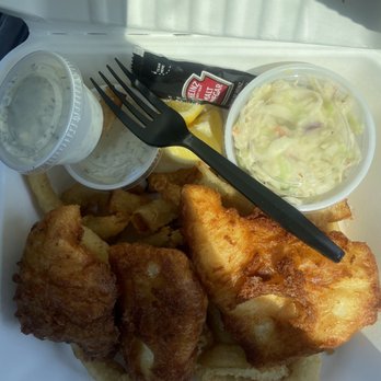 Port Fairhaven Fish & Chips - halibut with onion rings - Coffee & Tea Near Me - Bellingham, Washington