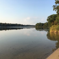 View of lake from swimming beach