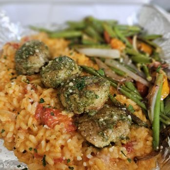Davie Tavern - Seafood special. Pesto scallops with risotto - New American Near Me - Bermuda Run, North Carolina
