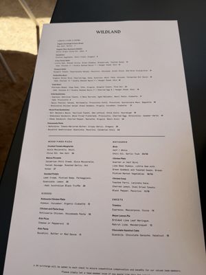 Menu photo 4 Wildland Carlsbad, CA Menu photo 4 Wildland Carlsbad, CA