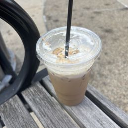 iced Apple Pie Latte with oat milk