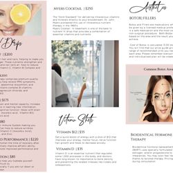 The Ivy Drip Bar & Wellness Center - Service Menu