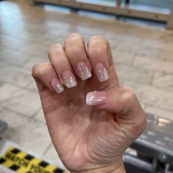Majestic Nails & Spa - Pink & white ombré with chrome - Nail Salons Near Me - Charleston, South Carolina Majestic Nails & Spa - Pink & white ombré with chrome - Nail Salons Near Me - Charleston, South Carolina