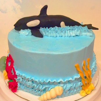 The Greene Pig Sweets - a blue cake with a whale and corals - Bakeries Near Me - St. Augustine, Florida The Greene Pig Sweets - a blue cake with a whale and corals - Bakeries Near Me - St. Augustine, Florida