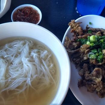 Simply Pho - Plain pho and a side of grilled pork - very fatty - Vietnamese Near Me - Lake Forest, California