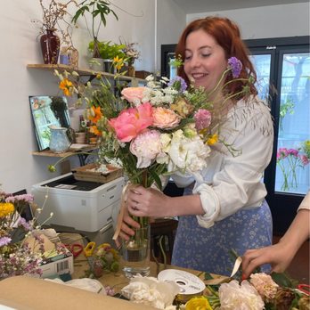 Wild Stems - Ana of Wild Stems with my wildflower bridal bouquet - Floral Designers Near Me - Los Angeles, California Wild Stems - Ana of Wild Stems with my wildflower bridal bouquet - Floral Designers Near Me - Los Angeles, California