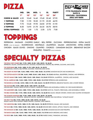 Menu photo 2 Pizza Chief Ventura, CA