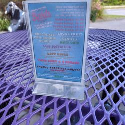 The Old Creamery - Ice cream list