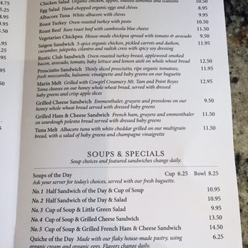 Rustic Bakery - Menu as of 09/2017 - Bakeries Near Me - Novato, California