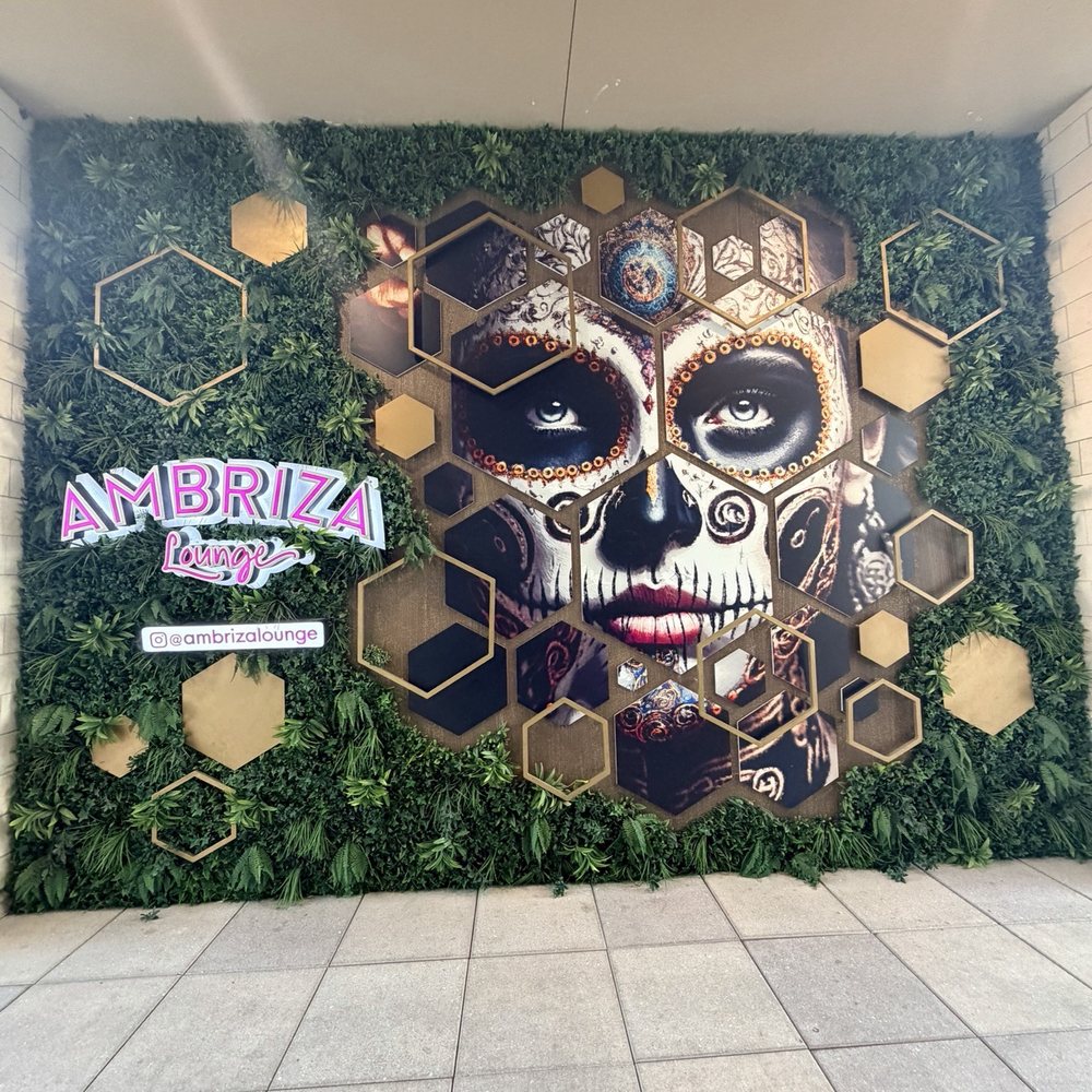 Ambriza - Mural when you walk into the rooftop lounge area - Mexican Near Me - Katy, Texas