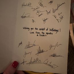Card from the staff