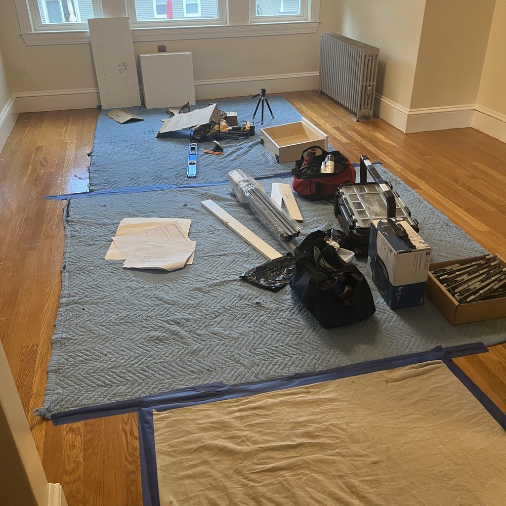 Showing tape on the floor Showing tape on the floor