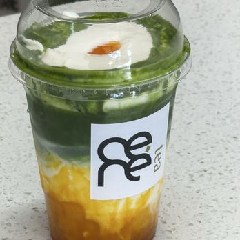 Ceré Tea - Mango matcha with cream - Bubble Tea Near Me - Milpitas, California