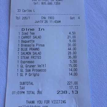 Nella Kitchen & Bar - Bill. - American Near Me - Los Olivos, California Nella Kitchen & Bar - Bill. - American Near Me - Los Olivos, California