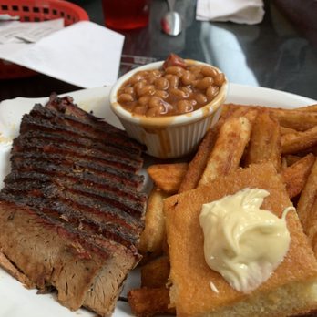 Beale St. Smokehouse BBQ - Brisket platter with French fries and baked beans - Barbeque Near Me - Fenton, Michigan