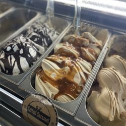 Best salted caramel gelato ever - caramel made from scratch in house!