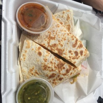 bajas taqueria - Quesadilla with mild and verde salsa - Mexican Near Me - Providence, Rhode Island