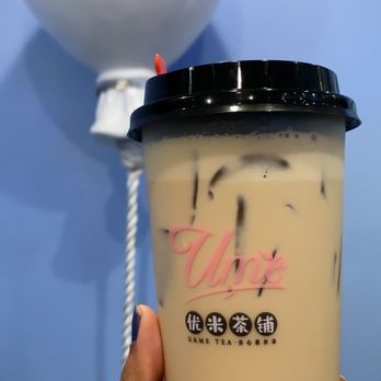 Ume Tea - Large classic milk tea with brown sugar boba - Coffee & Tea Near Me - Cupertino, California