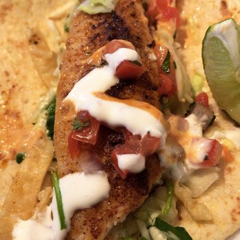 Tommy Bahama - Blacked fish tacos $17.. come with 3 tacos and a side of pineapple pudding - Seafood Near Me - Plano, Texas Tommy Bahama - Blacked fish tacos $17.. come with 3 tacos and a side of pineapple pudding - Seafood Near Me - Plano, Texas