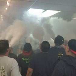 Chaney's Vape Station - A few of our customers throwing up a celebratory vapor cloud after crowning the champ of our first Cloud Blowing Contest.