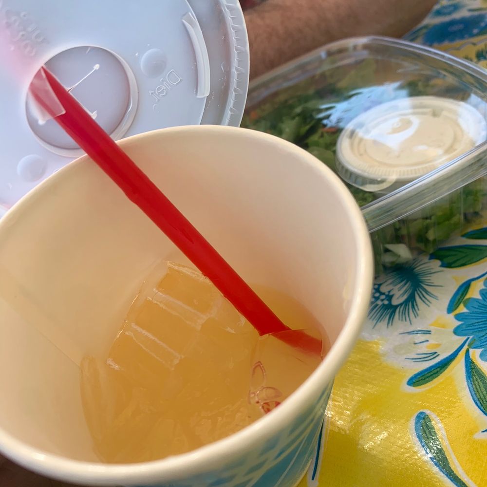 Antique Sandwich - To go lemonade and salad (this is after we drank some) - Sandwiches Near Me - Tacoma, Washington
