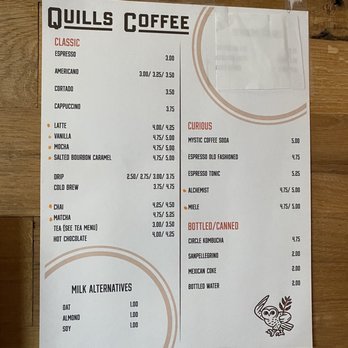 Quills Coffee - Menu October 2021 - Coffee & Tea Near Me - Indianapolis, Indiana