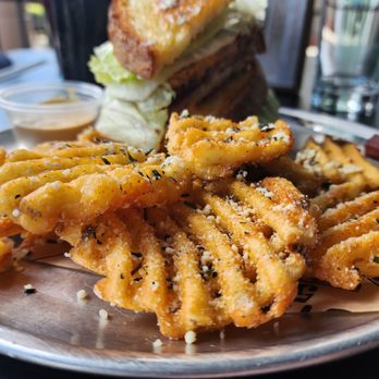 Stack 571 Burger & Whiskey Bar - Parmesan truffle waffle fries - Burgers Near Me - Olympia, Washington Stack 571 Burger & Whiskey Bar - Parmesan truffle waffle fries - Burgers Near Me - Olympia, Washington