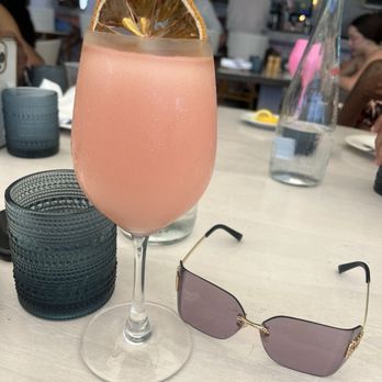 Ocean Social - Frozen peach cocktail with kettle one botanicals - Breakfast & Brunch Near Me - Miami Beach, Florida Ocean Social - Frozen peach cocktail with kettle one botanicals - Breakfast & Brunch Near Me - Miami Beach, Florida