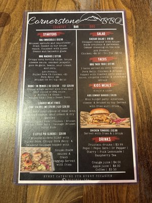 Menu photo 1 Cornerstone BBQ Beaumont, CA Menu photo 1 Cornerstone BBQ Beaumont, CA