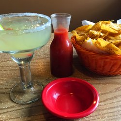 Mi Pueblo Mexican Restaurant - Beautiful set-up with house-made chips and a fresh margarita.