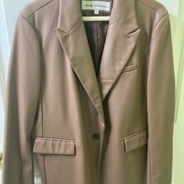 Camel faux leather blazer Camel faux leather blazer