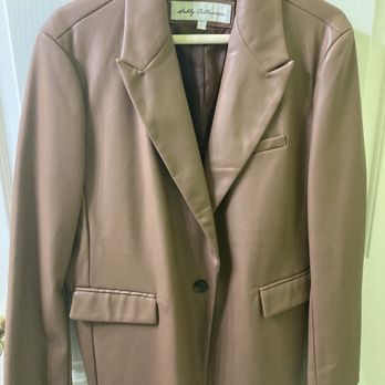 Plato's Closet - Camel faux leather blazer - Used, Vintage & Consignment Near Me - Utica, Michigan Plato's Closet - Camel faux leather blazer - Used, Vintage & Consignment Near Me - Utica, Michigan