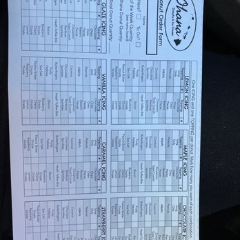 Ohanalulu - The menu choices - Donuts Near Me - Fishers, Indiana